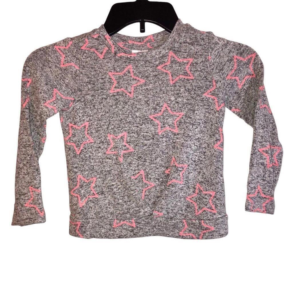 Baby Gap SZ 4T Grey Long Sleeve Shirt with Pink Stars